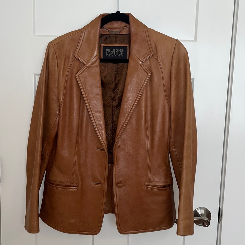Wilson’s Leather Pelle Studio Camel Brown Leather Jacket